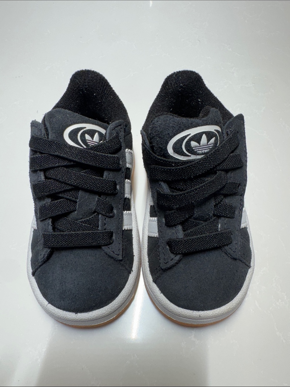 adidas Kids Black Sneakers with White Stripes